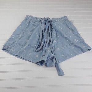 TIME AND TRU HIGH RISE PULLON BLEACH SPOT BLUE TENCEL SHORTS  PAPER BAG XL 16-18